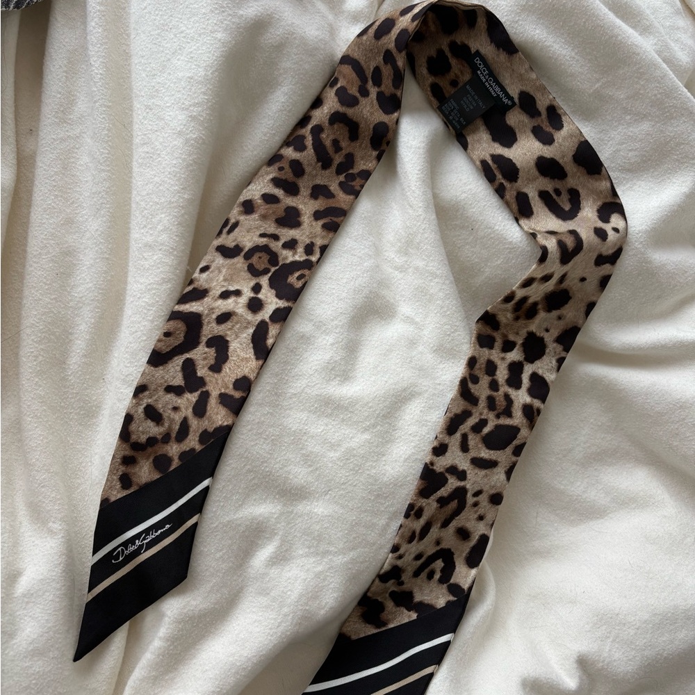 Dolce & Gabbana Leopard Print Silk Scarf